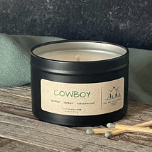 Load image into Gallery viewer, Cowboy-6 oz. Black Matte Candle Tin