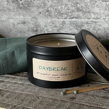 Load image into Gallery viewer, Daybreak-6 oz. Black Matte Candle Tin