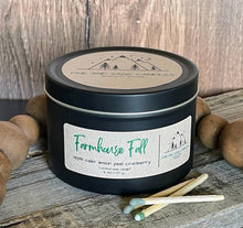 Load image into Gallery viewer, Farmhouse Fall-6 oz Black Matte Candle Tin