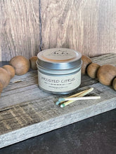 Load image into Gallery viewer, Frosted Citrus-6 oz Black Matte Candle Tin