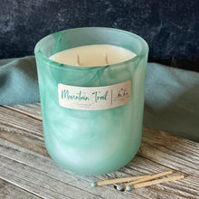 Load image into Gallery viewer, Mountain Trail-10 oz. Green Swirl Candle