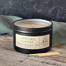Load image into Gallery viewer, Campfire Coffee-6 oz. Black Matte Candle Tin
