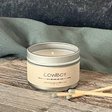 Load image into Gallery viewer, Cowboy-6 oz. Black Matte Candle Tin
