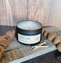 Load image into Gallery viewer, First Tracks-6 oz Black Matte Candle Tin
