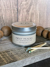 Load image into Gallery viewer, First Tracks-6 oz Black Matte Candle Tin
