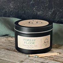 Load image into Gallery viewer, Forest Floor-6 oz. Black Matte Candle Tin
