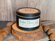Load image into Gallery viewer, Frosted Citrus-6 oz Black Matte Candle Tin
