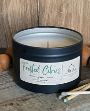 Load image into Gallery viewer, Frosted Citrus-6 oz Black Matte Candle Tin
