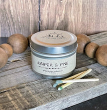 Load image into Gallery viewer, Juniper &amp; Pine-6 oz Black Matte Candle Tin
