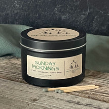 Load image into Gallery viewer, Sunday Mornings-6 oz. Black Matte Candle Tin
